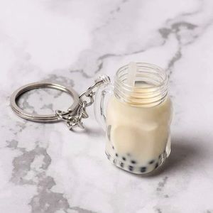 Bubble tea charm keychain